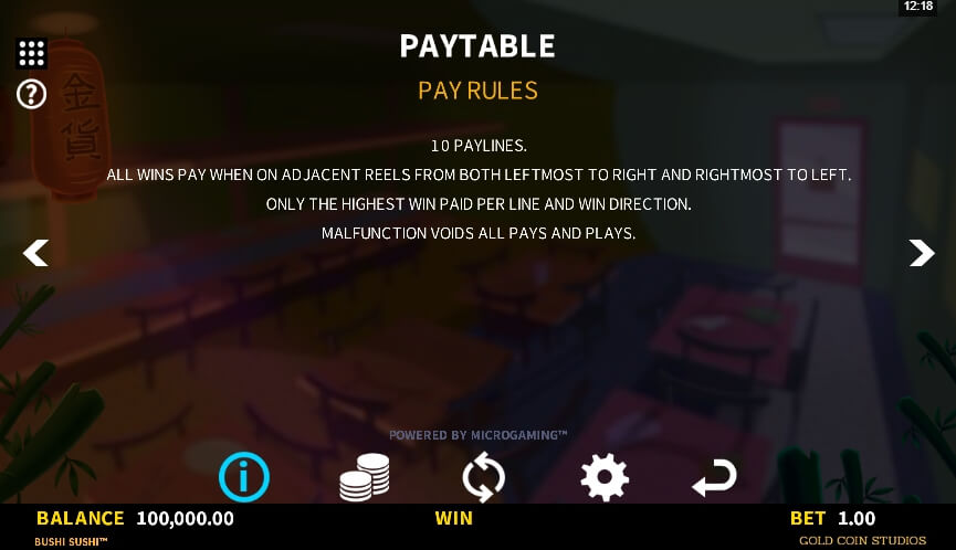 Bushi Sushi MICROGAMING slotxo joker